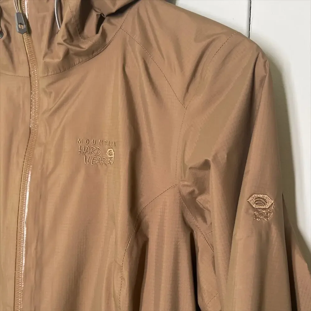 Mountain Hardwear Finder Parka Rain Jacket Tan Brown Women's Small - Picture 8 of 8